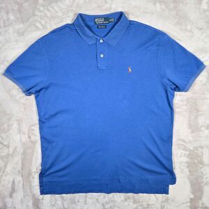 Polo Ralph Lauren Pima Interlock Polo Mens XL Blue Cotton Short Sleeve